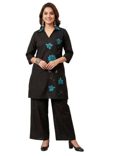 Black Stylish Kurta and Pant Set