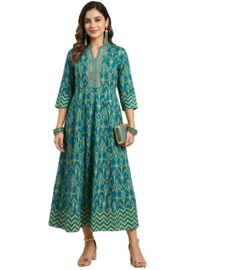 Rama Blue Panel Anarkali (Only Top)