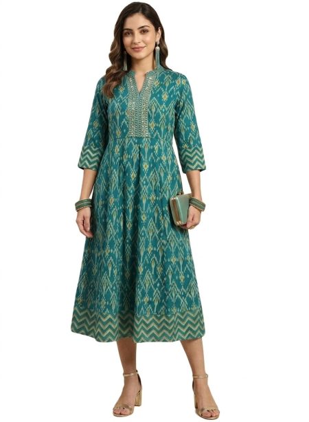 Rama Blue Panel Anarkali (Only Top)