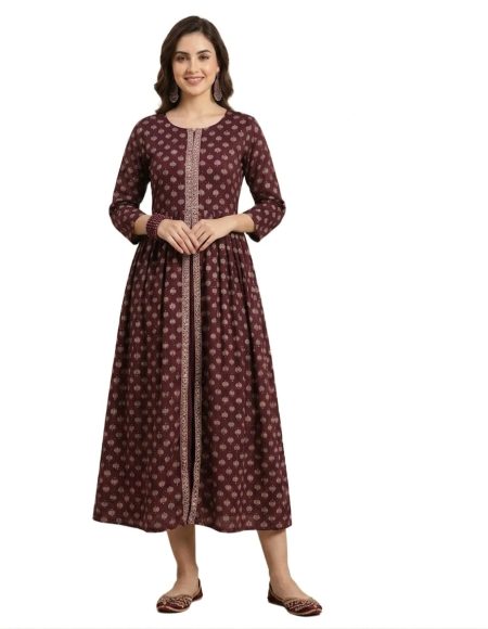 Designer Maroon Flared Slitted Anarkali With Waist Belt(only Top)