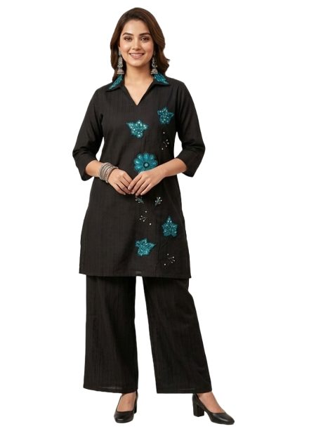 Black Stylish Kurta and Pant Set