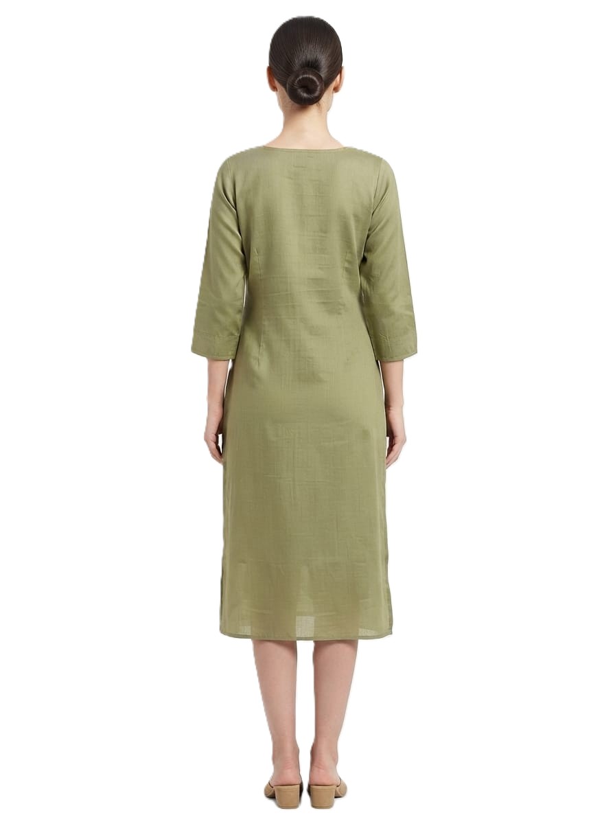 Green Embroidered Kurti with Stone work - Image 2